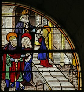 Vetrata raffigurante la Presentazione della Vergine Maria nel Tempio da French School